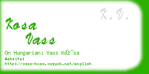 kosa vass business card